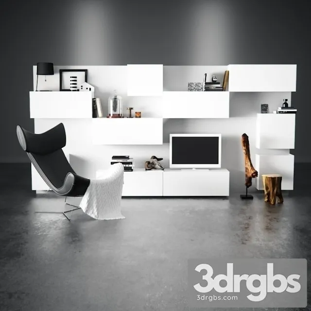 White Sideboard 3D Model Free
