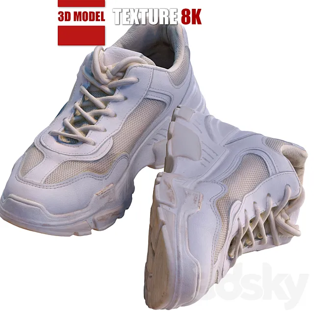 White sneakers 120 3D Model