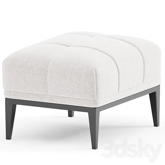 White Tufted Accent Stool Eichholtz Aurelio 3D Model