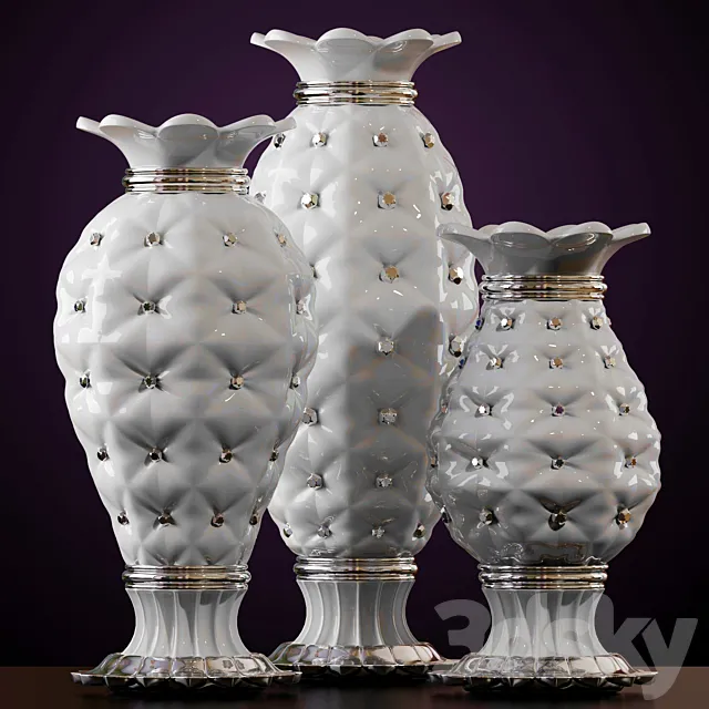 WHITE VASES 3DModel
