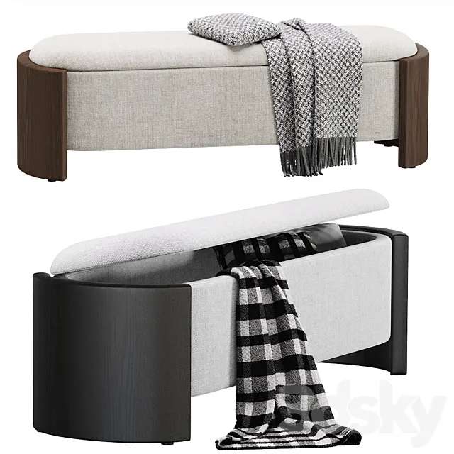 Whitney Storage Bench by West Elm 3D Model