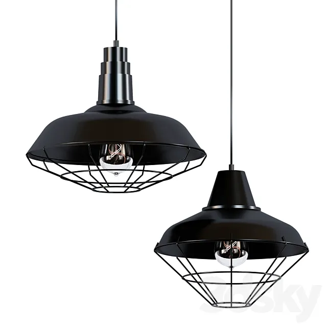 Wholesale Retro Black Metal Chandelier Industrial Bar Loft Industrial Cafe Restaurant Wrought Iron Lamp 3D Model