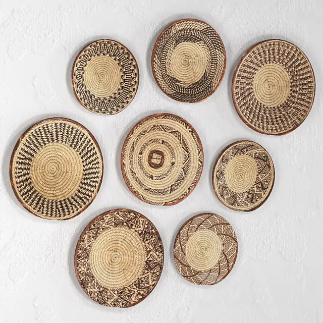 Wicker African wall baskets. 3DModel