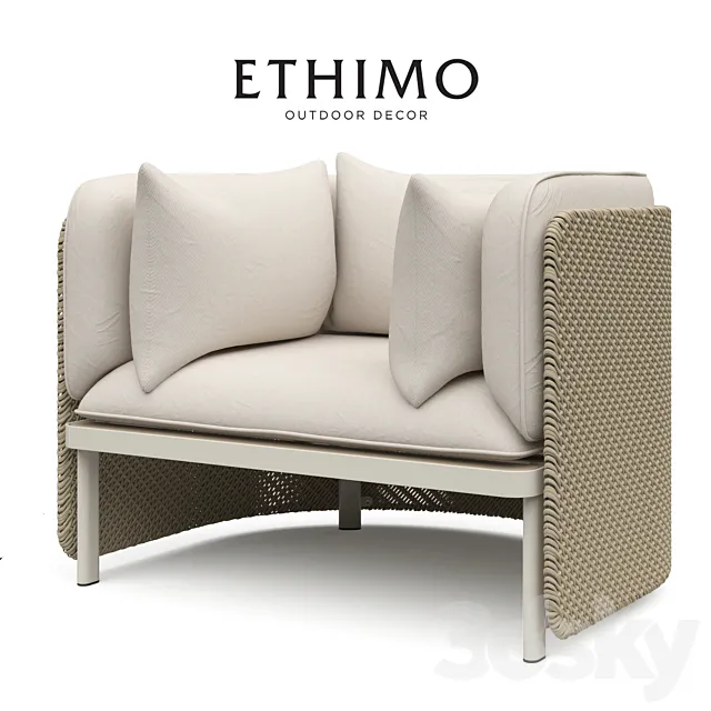 Wicker armchair Esedra Ethimo 3D Model
