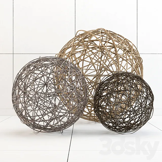 Wicker ball 3D Model