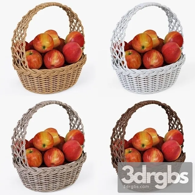 Wicker Basket 04 3D Model Free