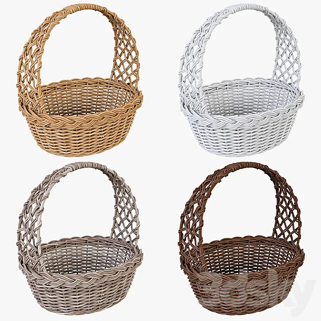 Wicker Basket 04 3D Model