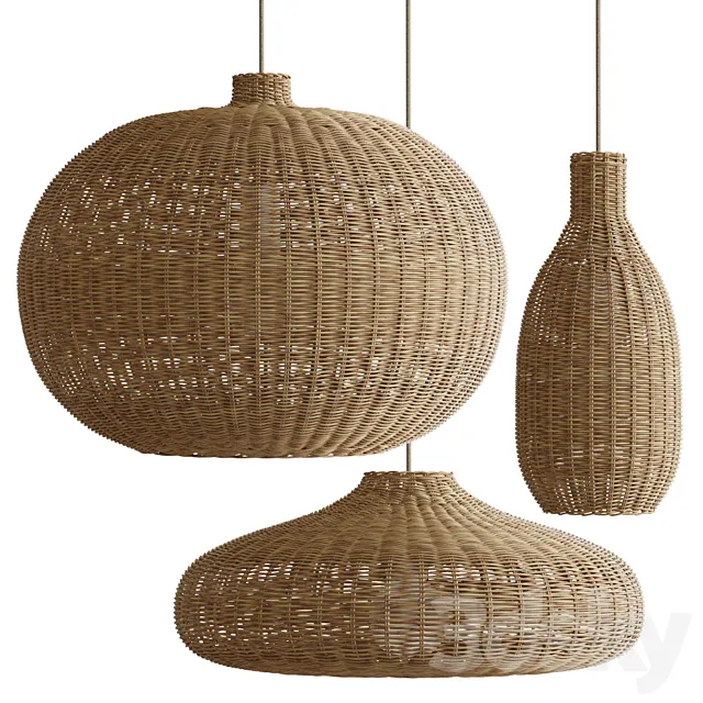 Wicker chandeliers 3DModel
