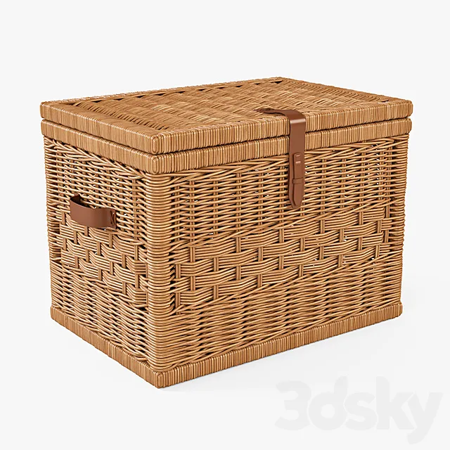 Wicker Chest _ Natural Color 3D Model
