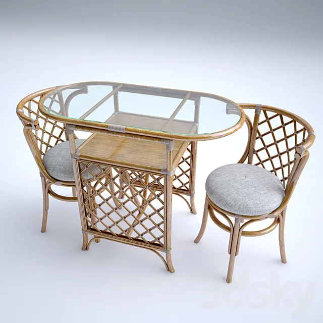 Wicker furniture 3D Model