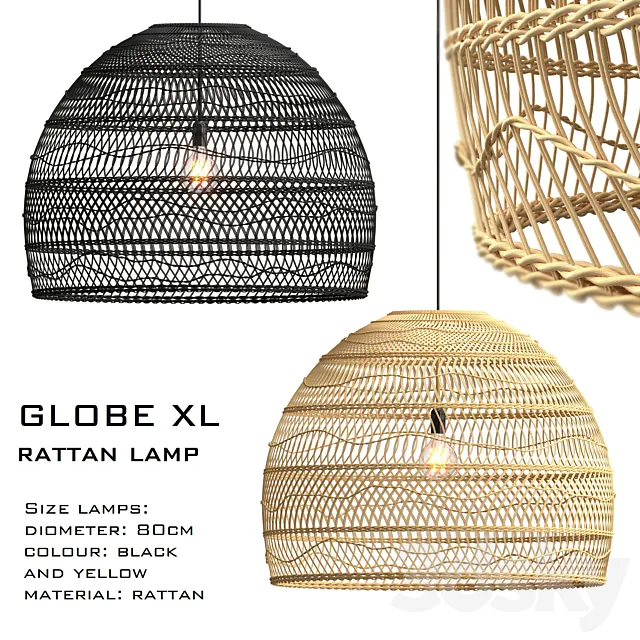 Wicker lamp globe xl 3DModel