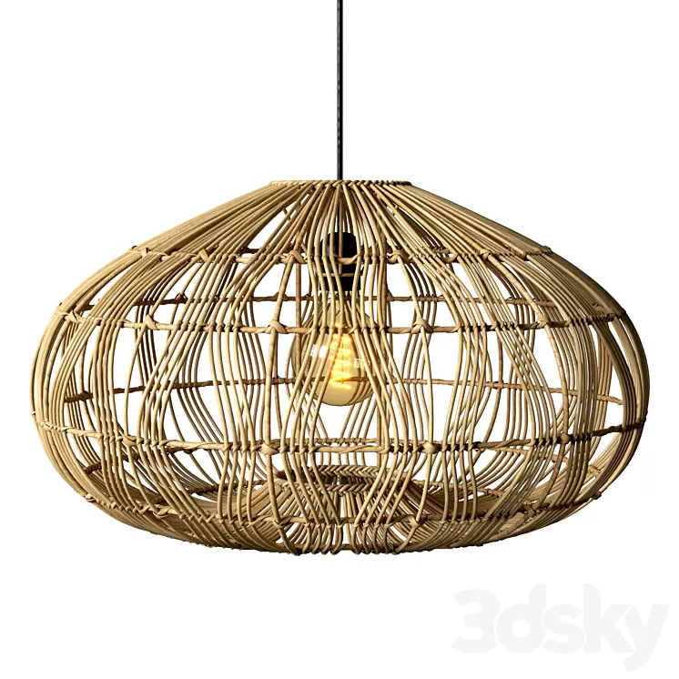 Wicker lamp Manila Yara 3D Model