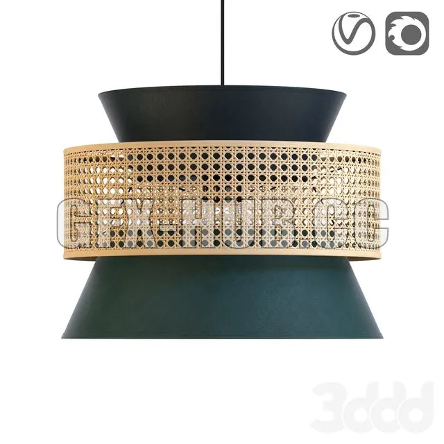Wicker lampshade for DOLKIE chandelier 3D Model