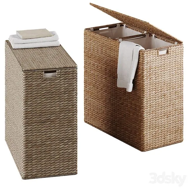 Wicker laundry baskets 3 3D Model