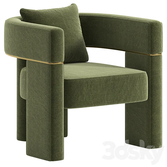 Wide Barrel Chair 3D Model