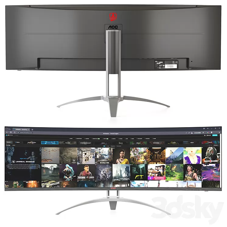 Widescreen Monitor 3D Model