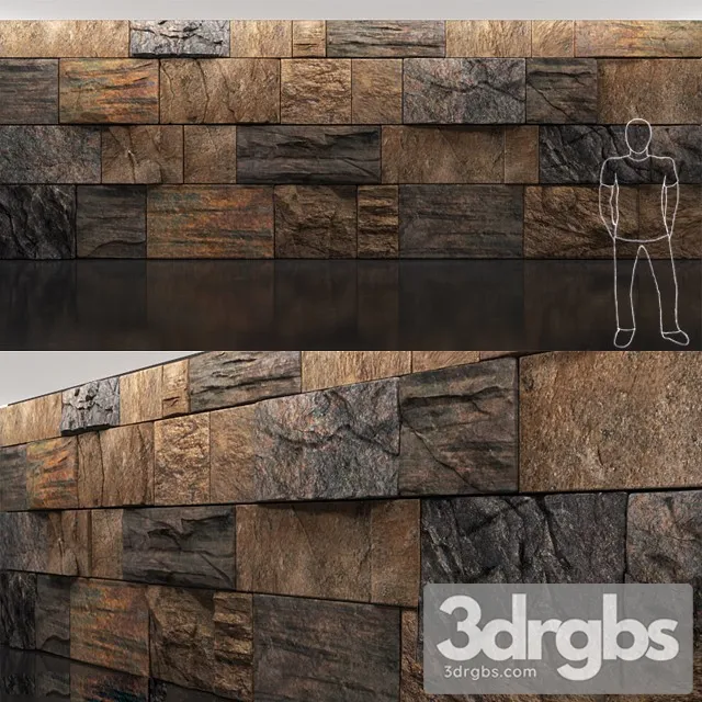 Wild Stone Wall 3D Model Free