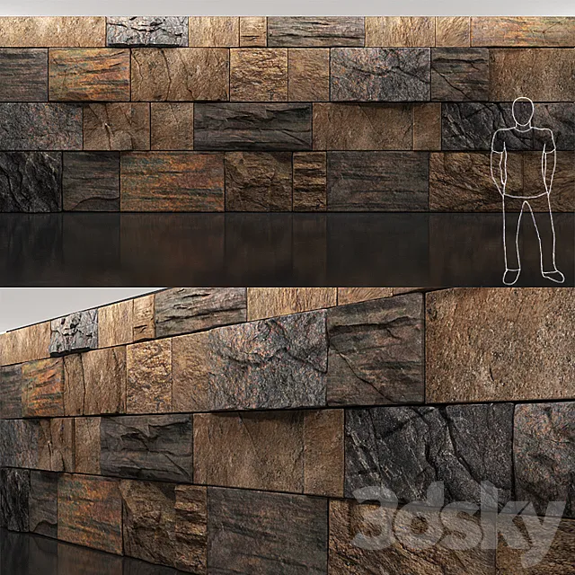 wild stone wall 3DModel