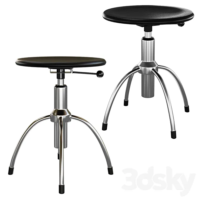 WILDE + SPIETH SE 43 Swivel Stool 3D Model