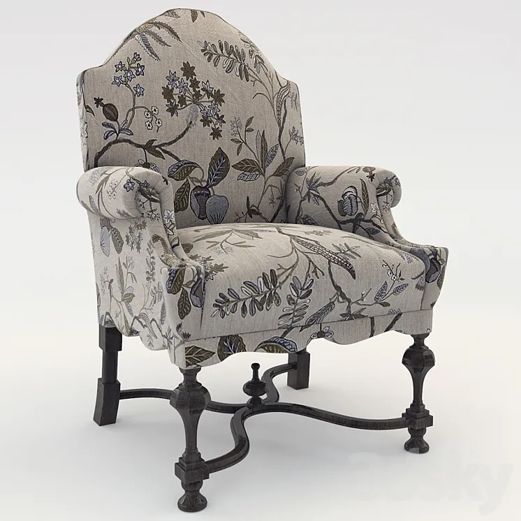 William - Mary Armchair 3D Model Free