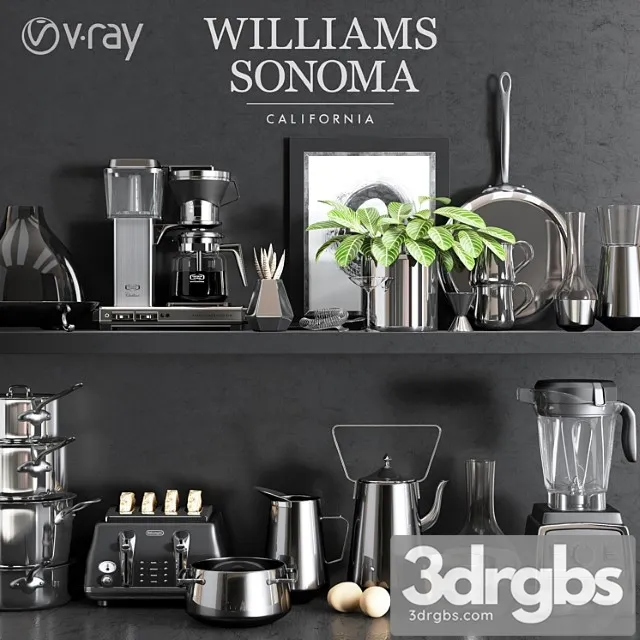 Williams Sonoma Chrome Set 3D Model Free