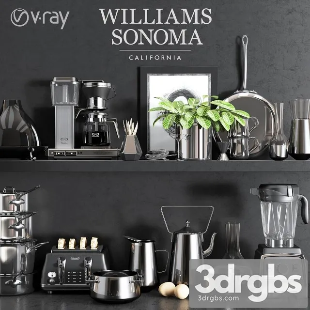 Williams Sonoma Chrome Set 3D Model Free