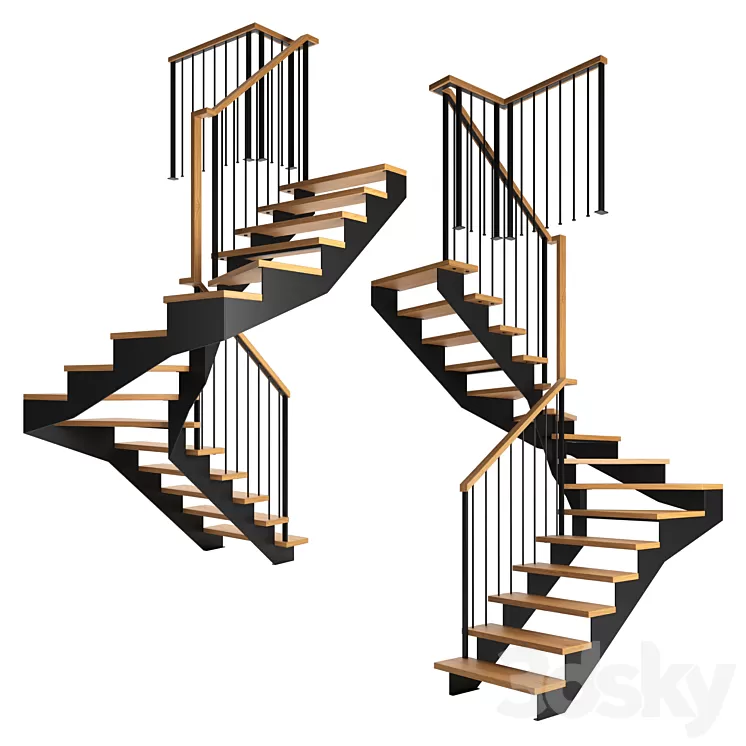 Winder stairs 2 3D Model Free Download