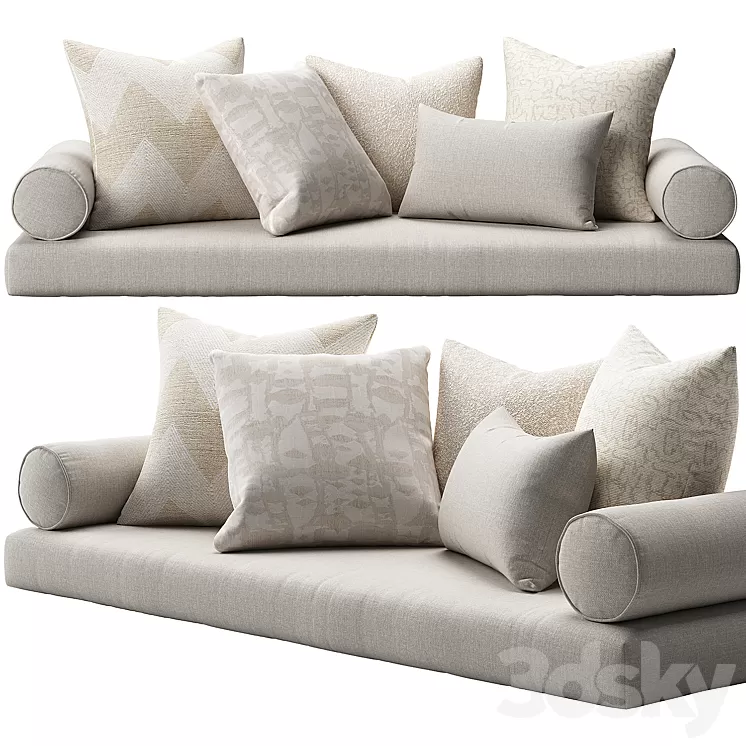 Window Seat Cushion Set 3D Model Free