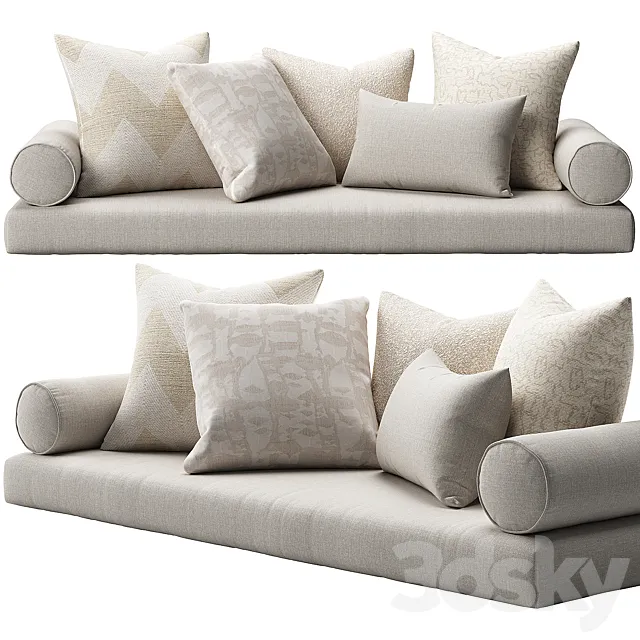Window Seat Cushion Set 3D Model