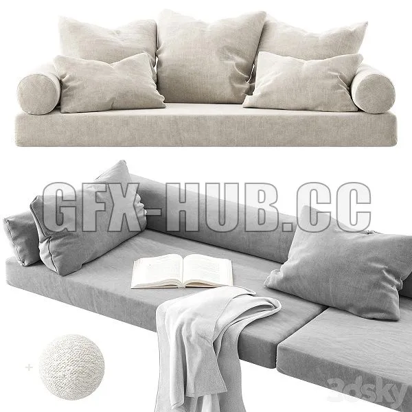 Window Seat Pillows Set 01 3D Model