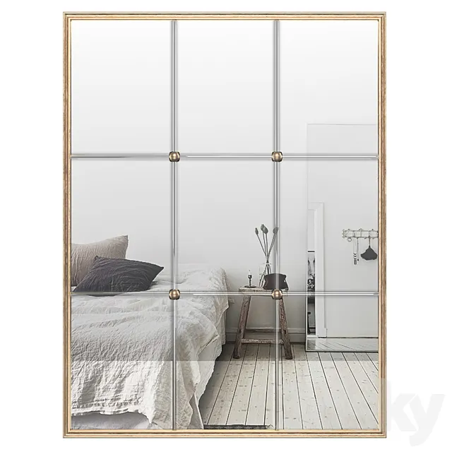 Windowpane Reflections Contemporary Wall Mirror PGN2607 3DModel