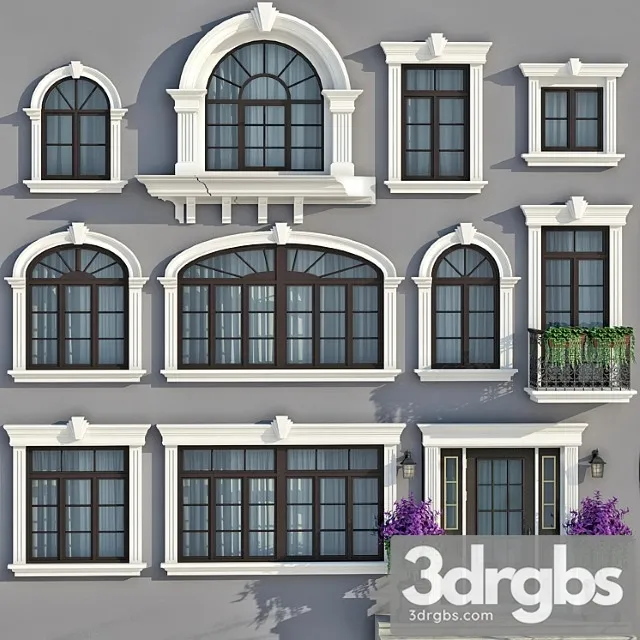 Windows and doors in the style of modern classics 3D Model Free