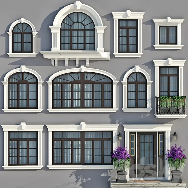 Windows and doors in the style of modern classics 3DModel