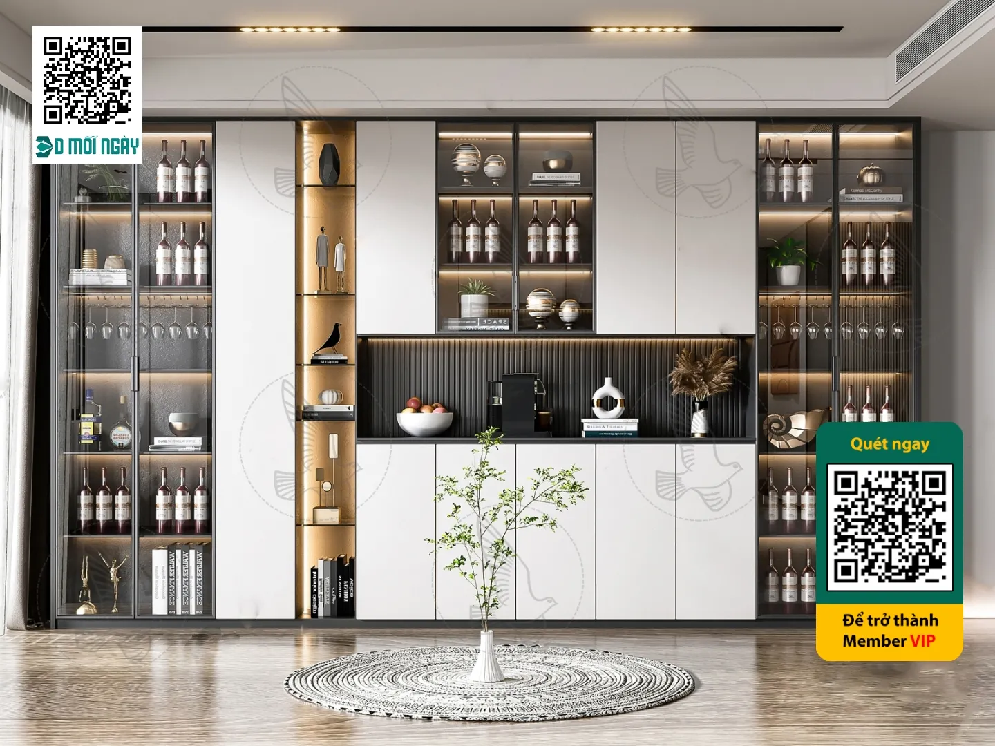 Wine cabinet 3D - 003 - 3807