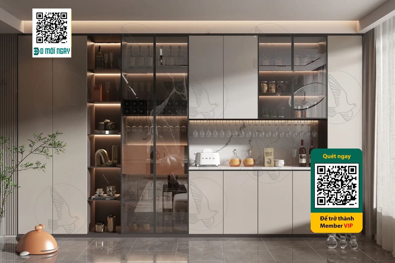 Wine cabinet 3D - 004 - 3808