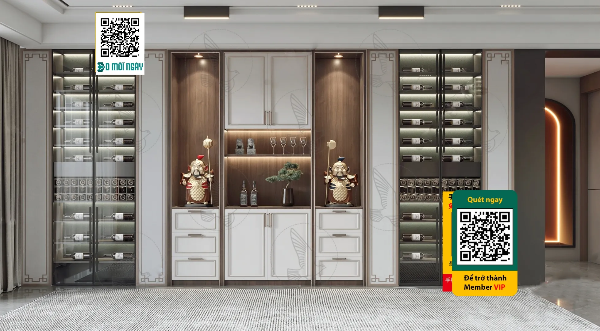 Wine cabinet 3D - 005 - 3809