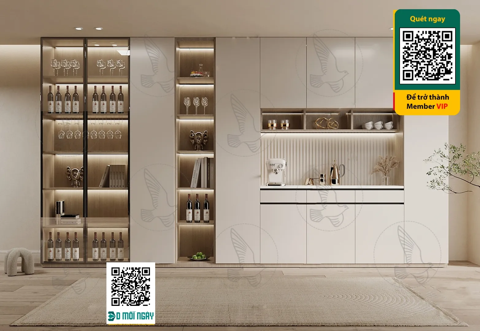 Wine cabinet 3D - 008 - 3812