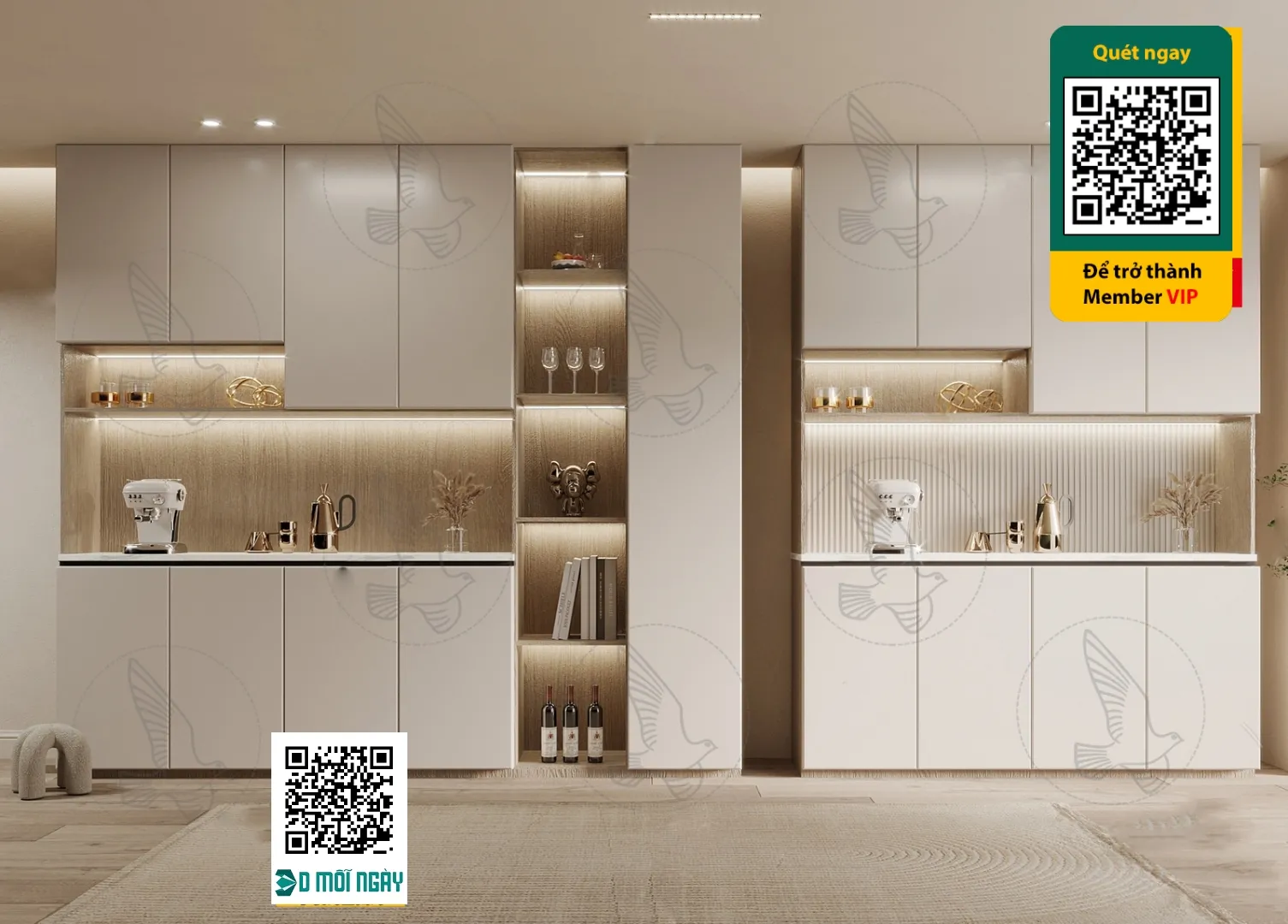 Wine cabinet 3D - 009 - 3813