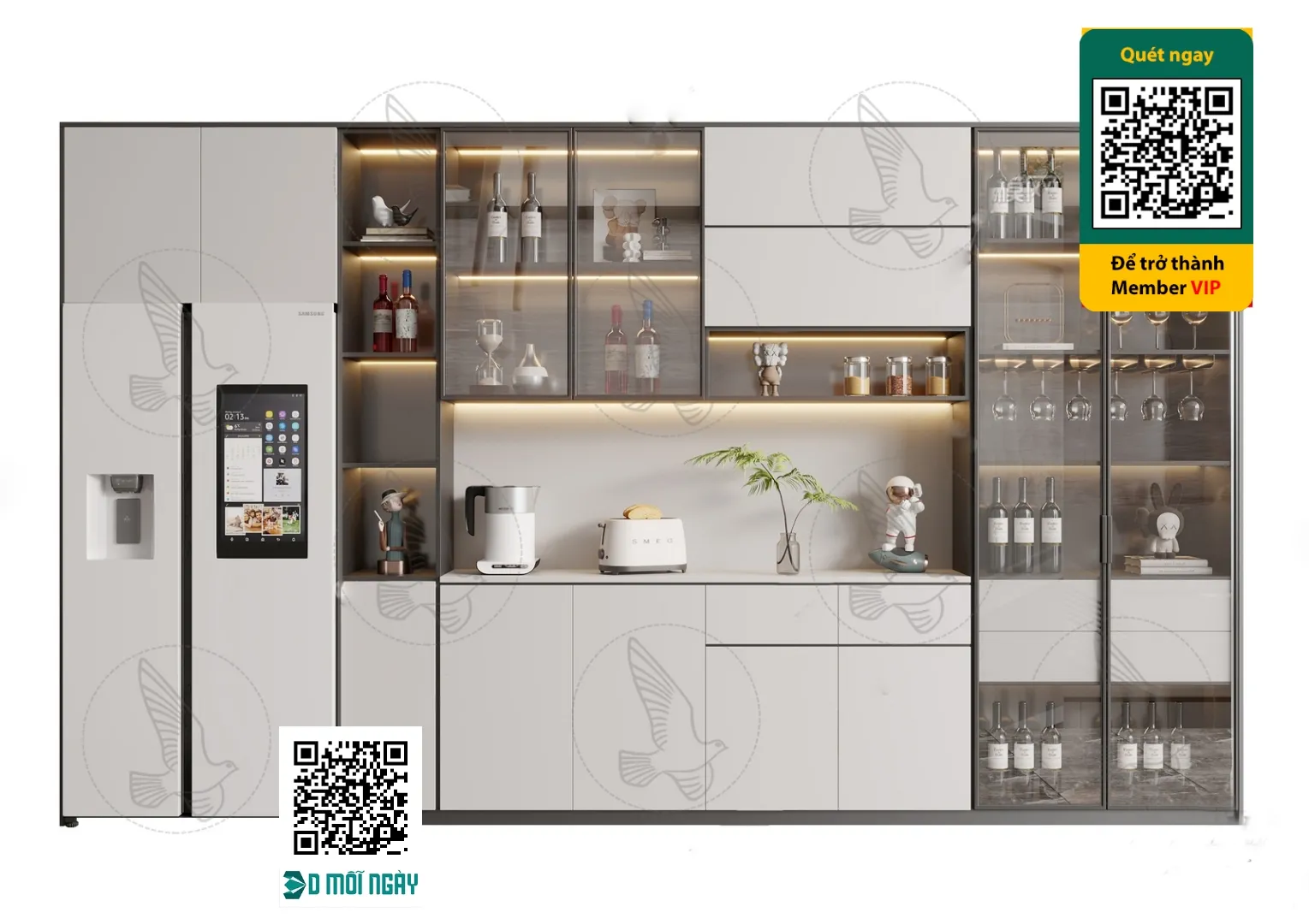 Wine cabinet 3D - 010 - 3814