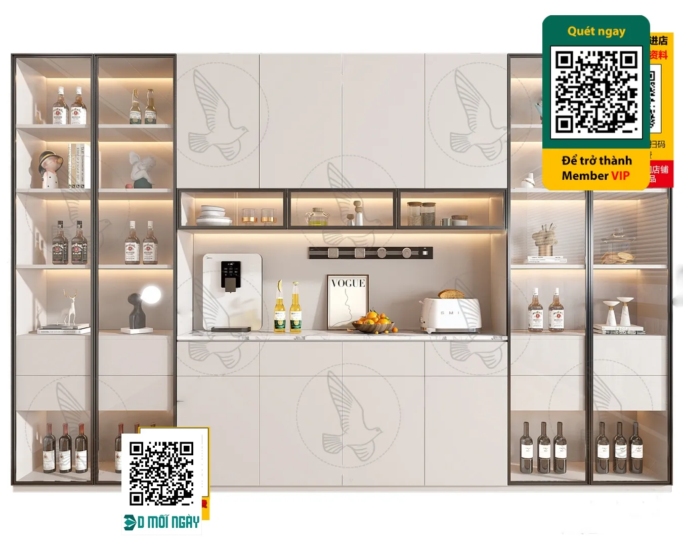 Wine cabinet 3D - 014 - 3818