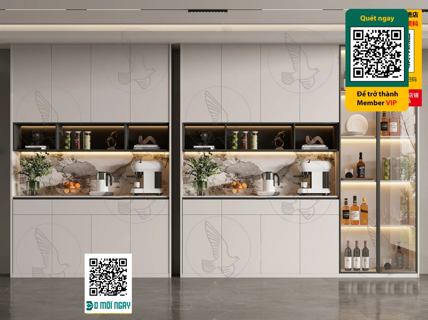 Wine cabinet 3D - 018 - 3822