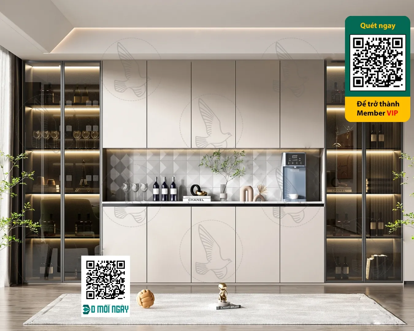 Wine cabinet 3D - 019 - 3823