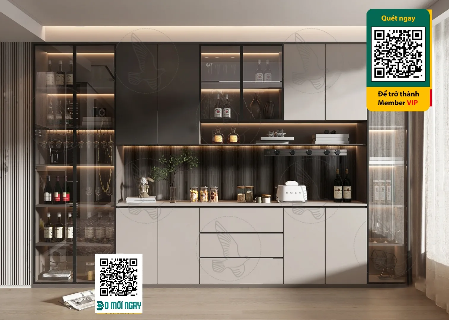 Wine cabinet 3D - 020 - 3824