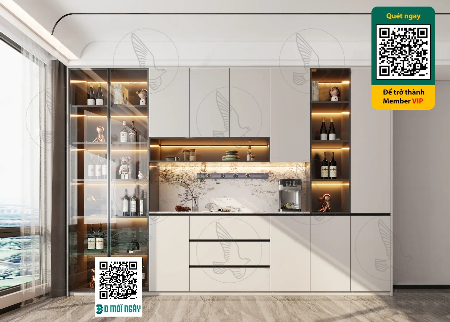 Wine cabinet 3D - 021 - 3825