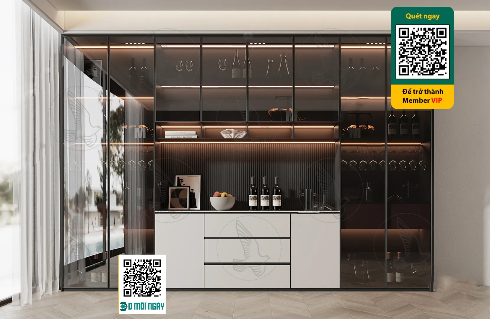 Wine cabinet 3D - 022 - 3826