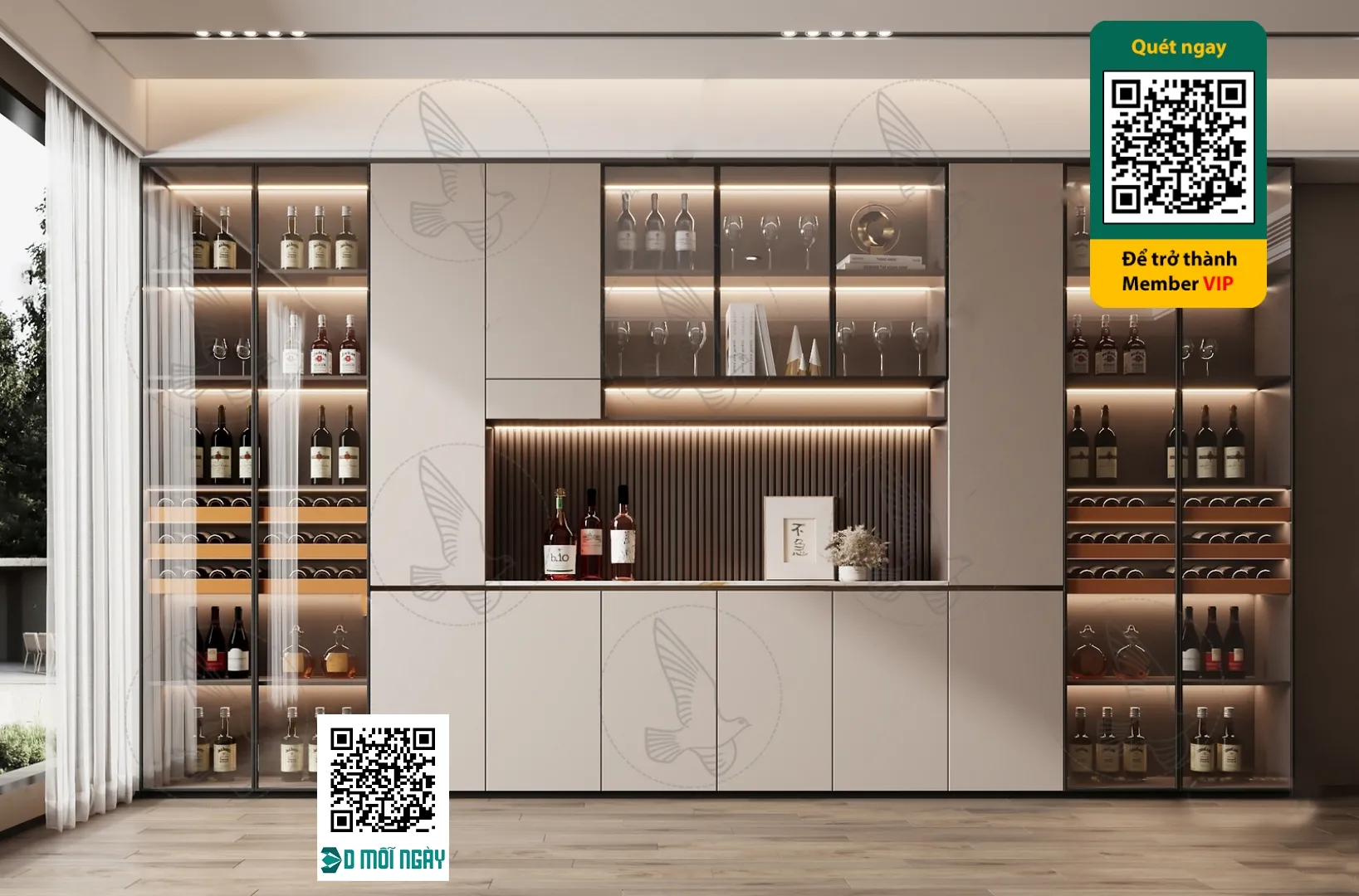 Wine cabinet 3D - 024 - 3828