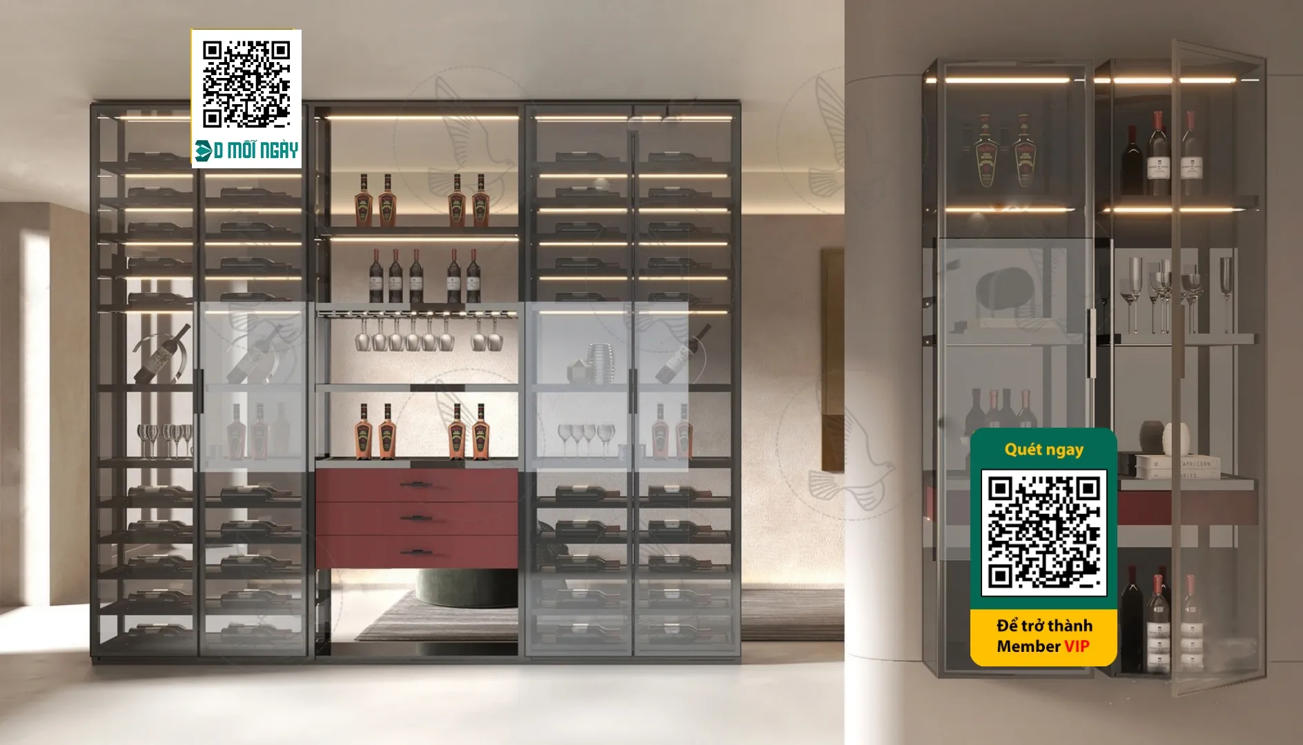 Wine cabinet 3D - 025 - 3829