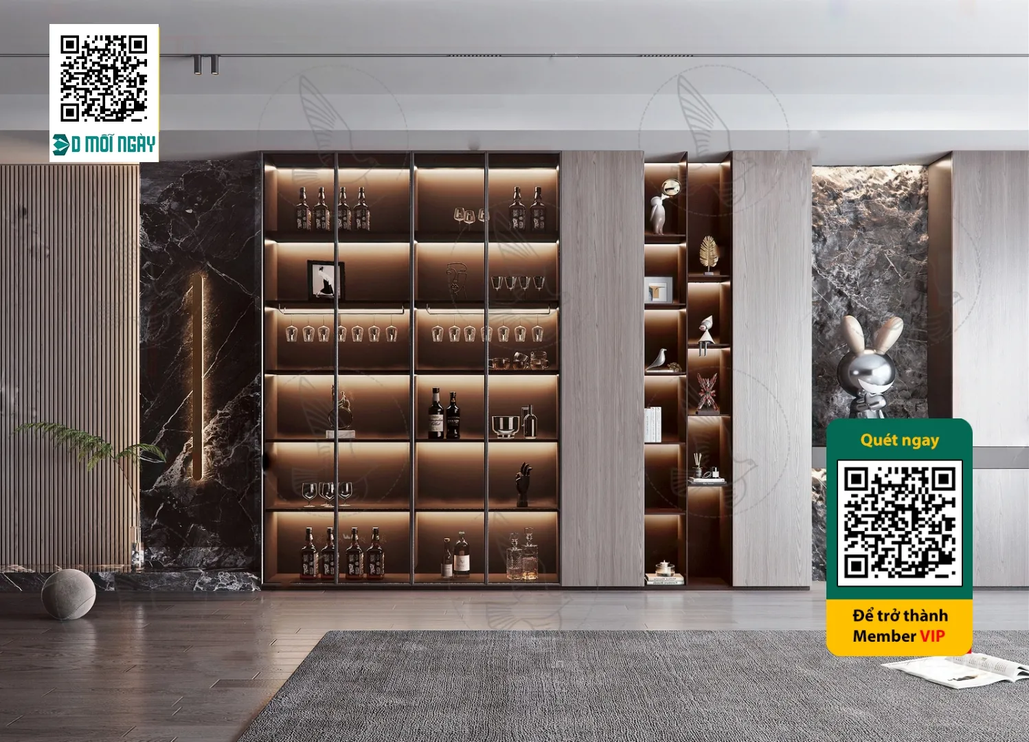 Wine cabinet 3D - 027 - 3831