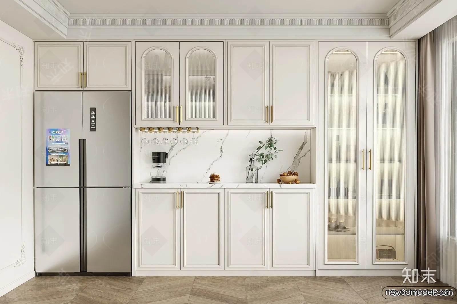 Wine Cabinet 3D Models - 3D Furniture for Interior Design - 008