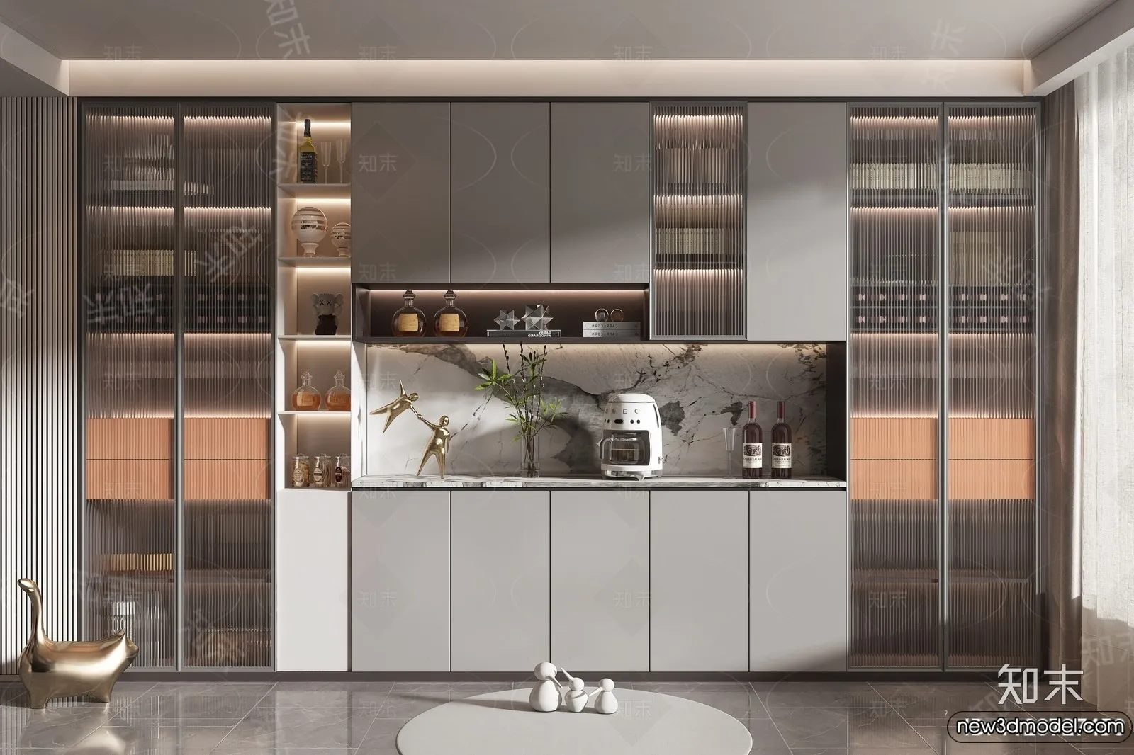 Wine Cabinet 3D Models - 3D Furniture for Interior Design - 009